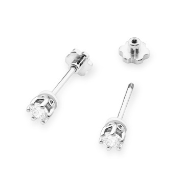 Cercei Aur 14K cu Diamant de Laborator 0.15 ct Filet cu Protectie - Img 6