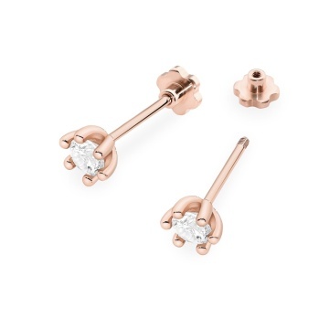 Cercei Aur 14K cu Diamant de Laborator 0.30 ct Filet cu Protectie - Img 5