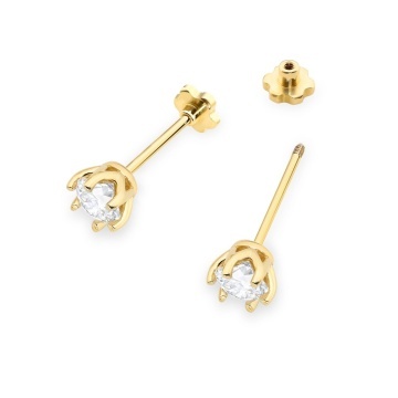 Cercei Aur 14K cu Diamant de Laborator 0.50 ct Filet cu Protectie - Img 2