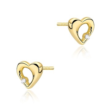 Cercei Aur 14K cu Diamant Natural 0.01 ct