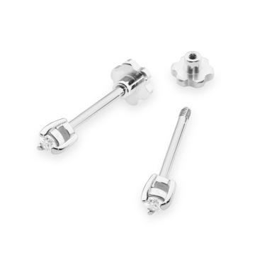 Cercei Aur 14K cu Diamant Natural 0.04 ct Filet cu Protectie - Img 6