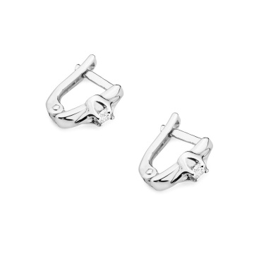 Cercei Aur 14K cu Diamant Natural 0.04 ct - Img 5
