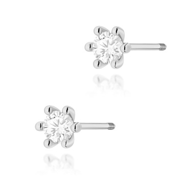 Cercei Aur 14K cu Diamant Natural 0.15 ct Filet cu Protectie - Img 7