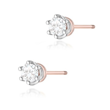 Cercei Aur 14K cu Diamant Natural 0.40 ct Filet cu Protectie - Img 7