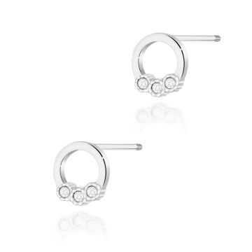 Cercei Aur 14K cu Diamant Natural Filet cu Protectie - Img 7