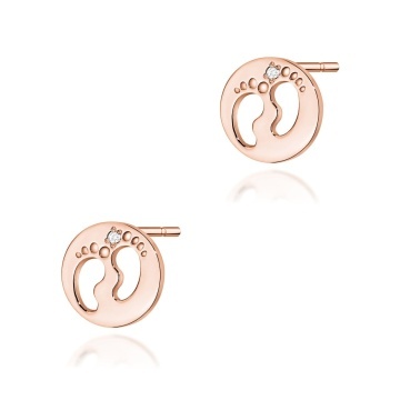 Cercei Aur 14K cu Diamante Naturale 0.01 ct - Img 3