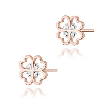 Cercei Aur 14K cu Diamante Naturale 0.04 ct - Img 5