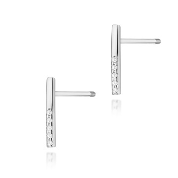 Cercei Aur 14K cu Diamante Naturale 0.05 ct Filet cu Protectie - Img 4