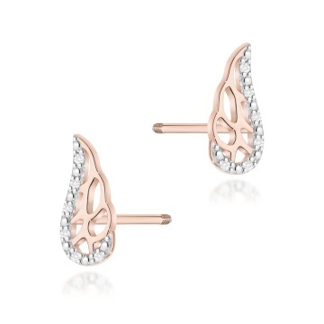 Cercei Aur 14K cu Diamante Naturale 0.06 ct Filet cu Protectie - Img 5