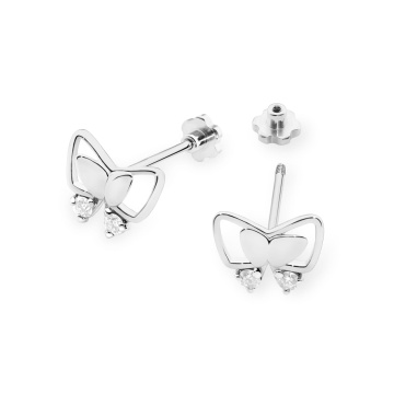 Cercei Aur 14K cu Diamante Naturale 0.08 ct Filet cu Protectie - Img 6
