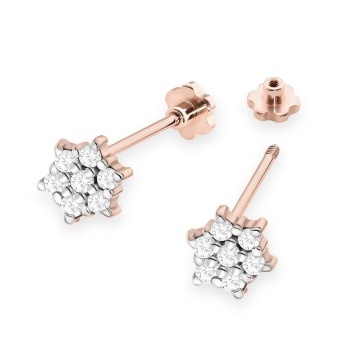 Cercei Aur 14K cu Diamante Naturale 0.12 ct Filet cu Protectie - Img 6