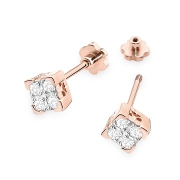 Cercei Aur 14K cu Diamante Naturale 0.16 ct Filet cu Protectie - Img 5