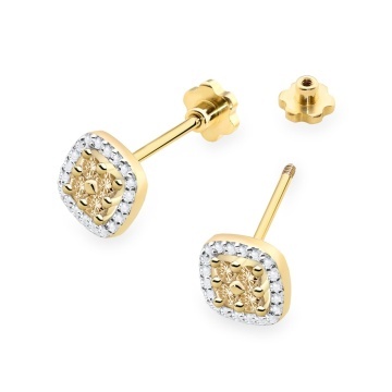 Cercei Aur 14K cu Diamante Naturale 0.20 ct Filet cu Protectie - Img 2