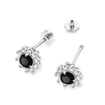 Cercei Aur 14K cu Diamante Naturale Albe si Negre 0.29 ct Filet cu Protectie - Img 8