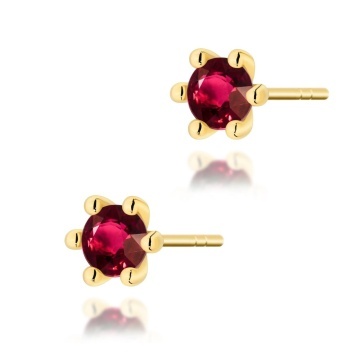 Cercei Aur 14K cu Rubin 0.30 ct - Img 1