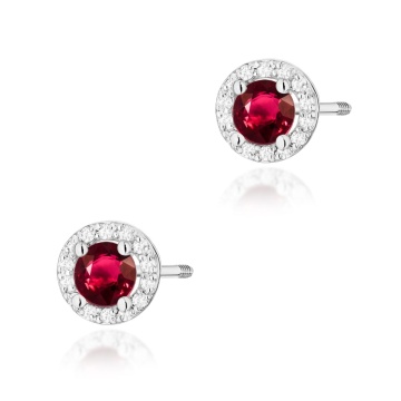 Cercei Aur 14K cu Rubin 0.60 ct si Diamante Naturale 0.24 ct Filet cu Protectie - Img 7