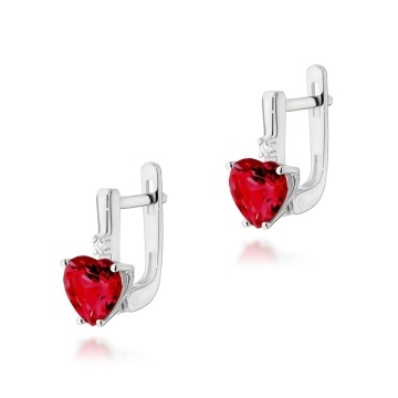 Cercei Aur 14K cu Rubin 1.70 ct si Diamante Naturale 0.03 ct - Img 4