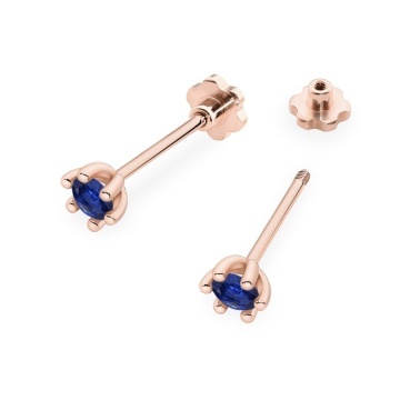 Cercei Aur 14K cu Safir 0.15 ct Filet cu Protectie - Img 5