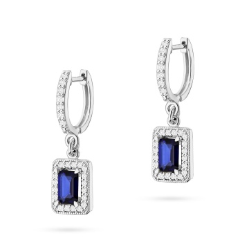 Cercei Aur 14K cu Safir 0.60 ct si Diamante Naturale 0.34 ct - Img 3