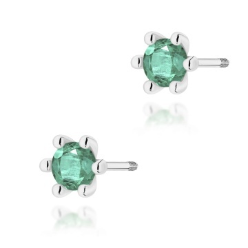 Cercei Aur 14K cu Smarald 0.30 ct Filet cu Protectie - Img 7