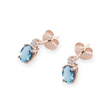 Cercei Aur 14K cu Topaz London Blue 0.50 ct si Diamante Naturale 0.03 ct - Img 5