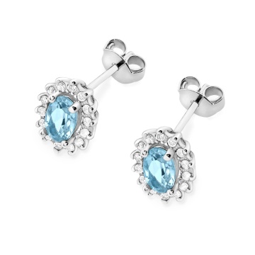 Cercei Aur 14K cu Topaz Swiss 0.50 ct si Diamante Naturale 0.24 ct - Img 5