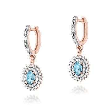 Cercei Aur 14K cu Topaz Swiss 0.50 ct si Diamante Naturale 0.44 ct - Img 5