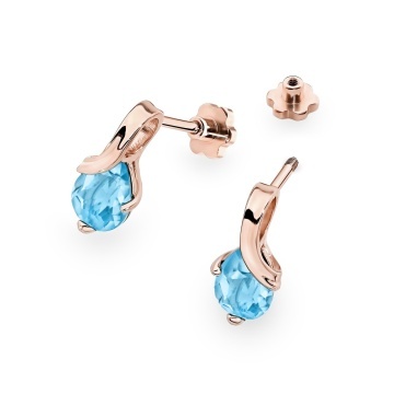 Cercei Aur 14K cu Topaz Swiss 0.90 ct Filet cu Protectie - Img 5