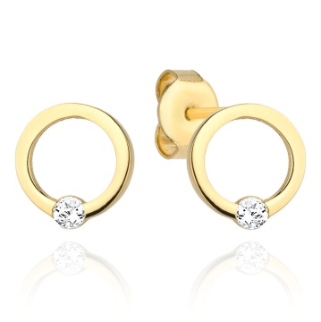 Cercei Aur 14k cu Zirconii Albe - Img 3