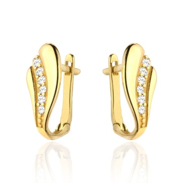 Cercei Aur 14k cu Zirconii Albe - Img 2