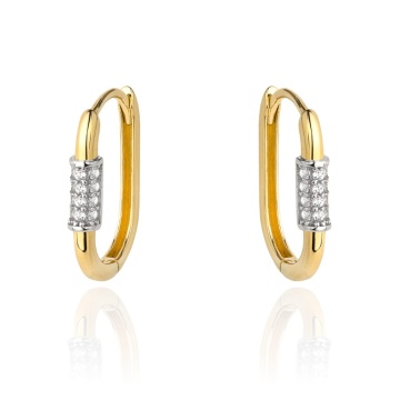 Cercei Aur 14k cu Zirconii Albe - Img 2