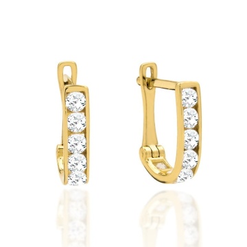Cercei Aur 14k cu Zirconii Albe - Img 5