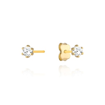 Cercei Aur 14k cu Zirconii Albe - Img 3