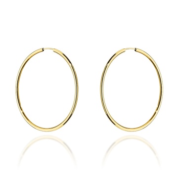 Cercei Creole Aur 14k, 4 cm - Img 2