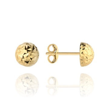 Cercei cu Bile Șlefuite de 4mm din Aur 14k - Img 2