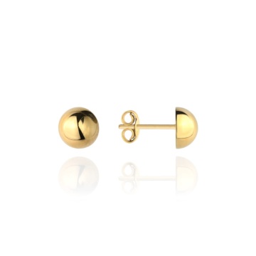 Cercei cu Jumatate de Bila 4 mm - Aur 14k - Img 2