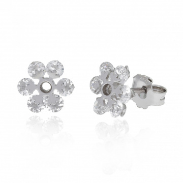 Cercei din argint Snow Flakes Crystal