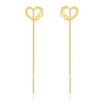 Cercei Infinite Love din AUR 14K cu lănțișor