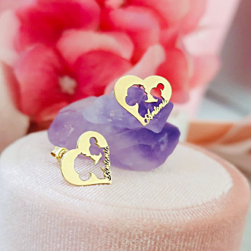 Cercei personalizabili cu orice nume din AUR 14K - Img 2