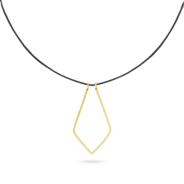 Choker Ring Keeper din snur reglabil si cu închidere din aur 14K