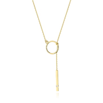 Colier Aur 14K cu Diamant Natural 0.01 ct