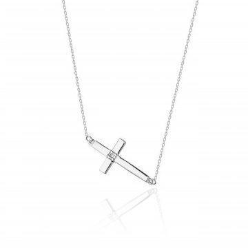 Colier Aur 14K cu Diamant Natural 0.01 ct - Img 3