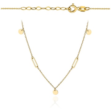 Colier cu Banuti si Placute- Aur 14k - Img 2