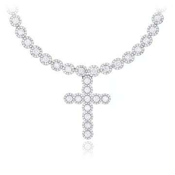 Colier din argint 925 cu cristale Angel Cross Collection