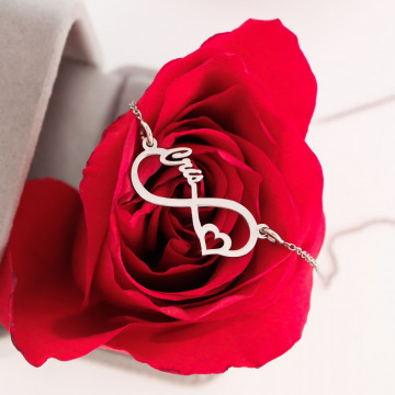 Colier din argint 925 cu infinit personalizabil cu orice nume - Img 2