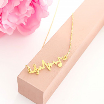 Colier din argint 925 - Love for music / Note muzicale - Img 2
