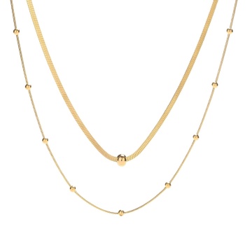 Colier Dublu Missy din Inox placat cu AUR 18K