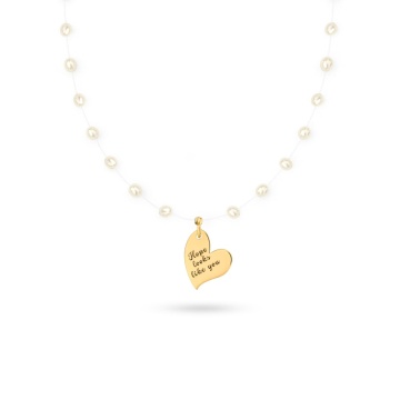 Colier Floating din AUR 14K pe fir transparent - Hope looks like you