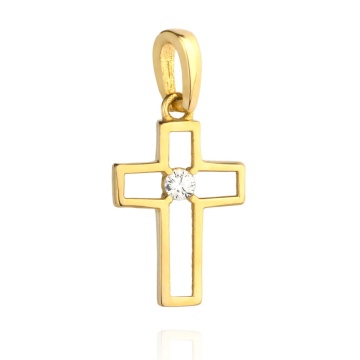 Cruce cu Zirconiu din Aur 14K - Img 3