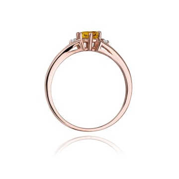 Inel Aur 14K cu Citrin 0.50 ct si Diamante Naturale 0.03 ct - Img 10